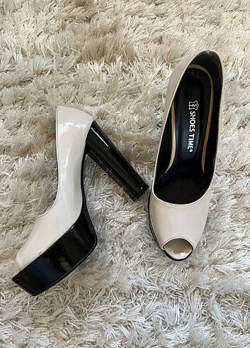 39 Beden beyaz Renk SHOES TIME PLATFORM TOPUK