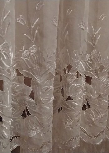 Nakışlı Beyaz Bohem Perde - Görsel 3