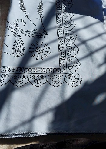 mavi Nakışlı Masa Örtüsü sofra bezi - Görsel 3