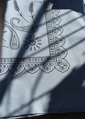 mavi Nakışlı Masa Örtüsü sofra bezi - Görsel 2