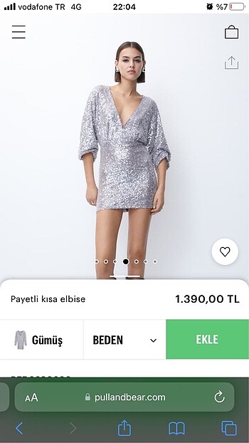Pull and Bear Pull&bear pul payet kısa elbise