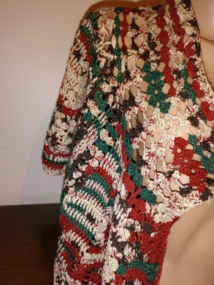 Çok Renkli Bohem Örgü Bolero - Görsel 2