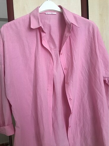 happines oversize pembe gömlek