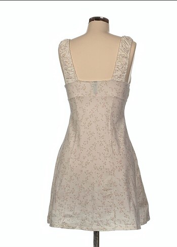 H&M Klasik Bej Kolsuz Midi Elbise H&M