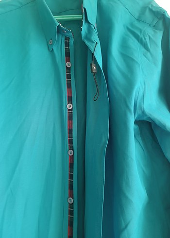 Turkuaz Düğmeli Erkek Gömlek - Görsel 2