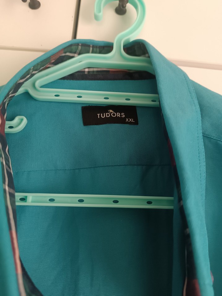 Turkuaz Düğmeli Erkek Gömlek - Görsel 4