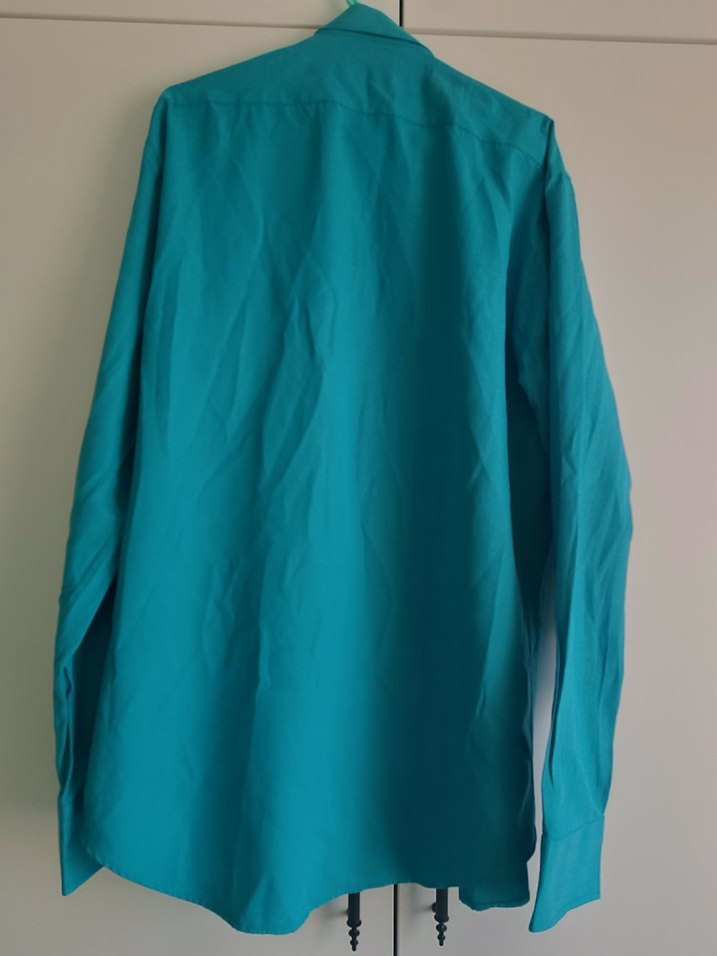 Turkuaz Düğmeli Erkek Gömlek - Görsel 5