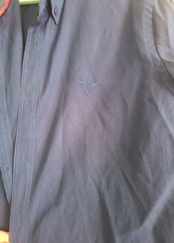 Uzun Kollu Koyu Mavi Keten Erkek Gömlek - Görsel 2