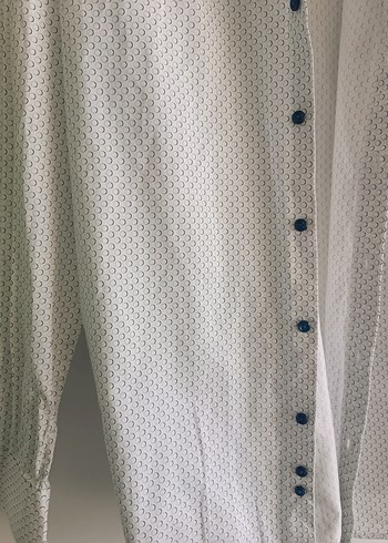 Erkek Beyaz Pamuklu Uzun Kollu Gömlek - Görsel 2