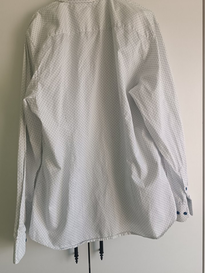 Erkek Beyaz Pamuklu Uzun Kollu Gömlek - Görsel 4