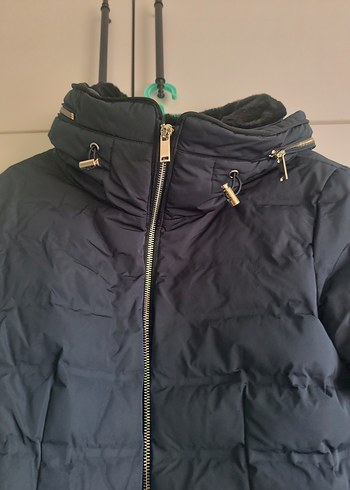 Fermuarlı Siyah Kadın Kışlık Mont - Görsel 3