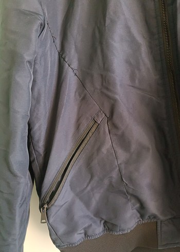 Mavi Kapüşonlu Erkek Bomber Ceket - Görsel 3