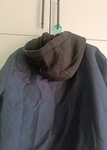 Mavi Kapüşonlu Erkek Bomber Ceket - Görsel 7