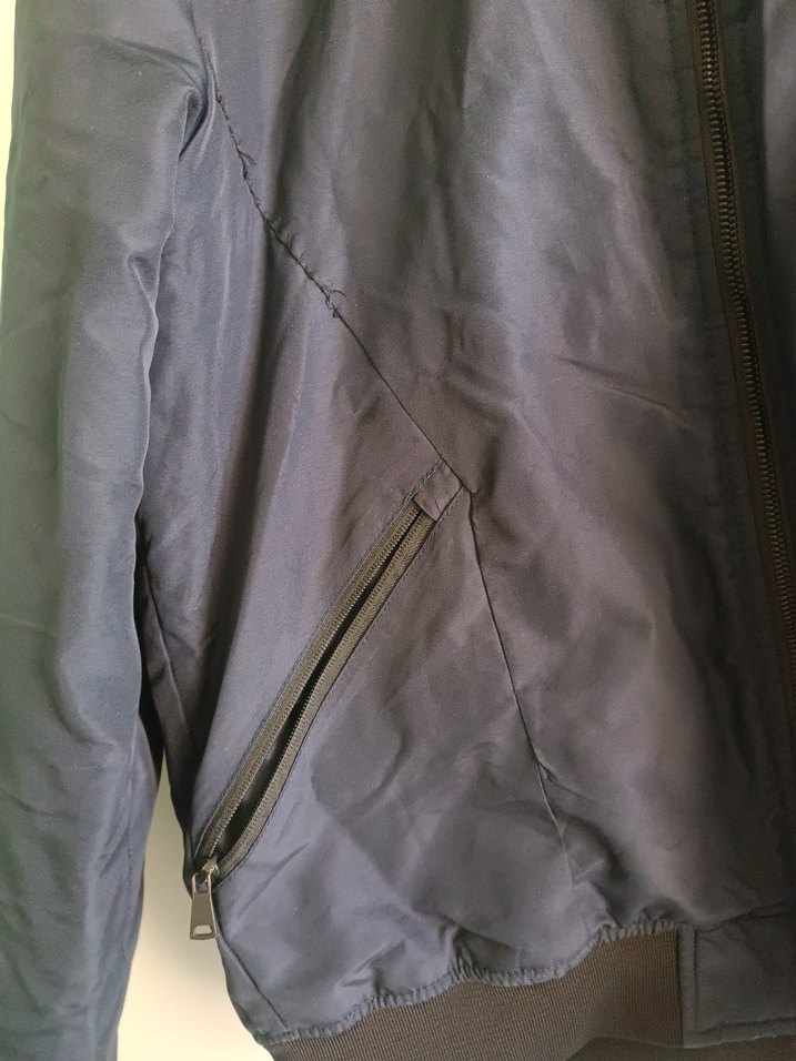 Mavi Kapüşonlu Erkek Bomber Ceket - Görsel 3