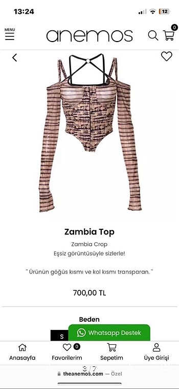 s Beden The anemoss bella hadid üst