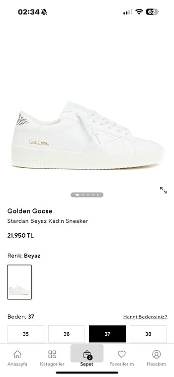Golden Goose Deluxe Golden goose stardan kadın beyaz sneaker