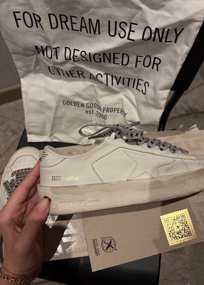Golden goose stardan kadın beyaz sneaker - Görsel 4