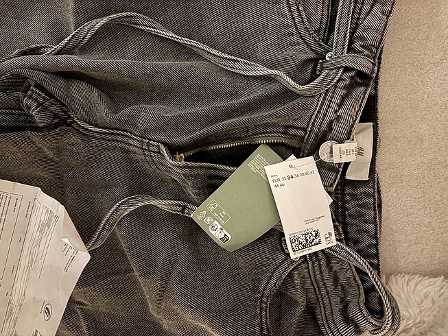 Hm kuşaklı geniş kot pantolon - Görsel 5