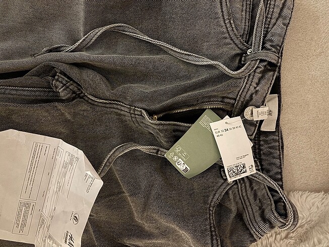 Hm kuşaklı geniş kot pantolon - Görsel 6