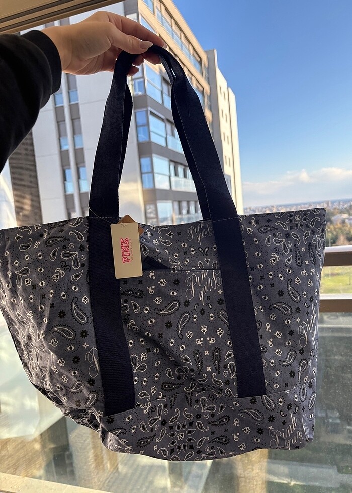 Victoria secret pink çift taraflı çanta - Görsel 3