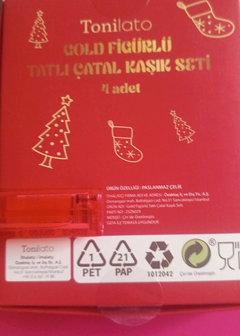 Tonilato Gold Tatlı Çatal Kaşık Seti - Görsel 3