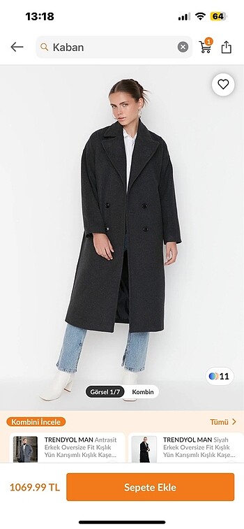 Trendyol & Milla Oversize kaban
