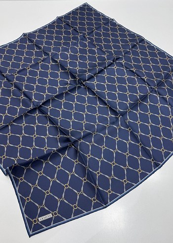 Armine Yeni Sezon Twill İpek eşarp spor geometrik zincir model - Görsel 2