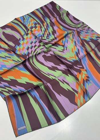 Armine Yeni Sezon Twill İpek eşarp spor model geometrik desen - Görsel 7
