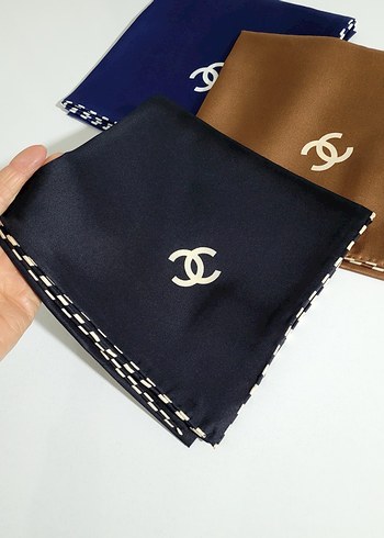 İthal Twill İpek Eşarp Siyah Lacivert Kahverengi - Görsel 3