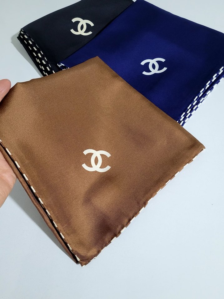 İthal Twill İpek Eşarp Siyah Lacivert Kahverengi - Görsel 2