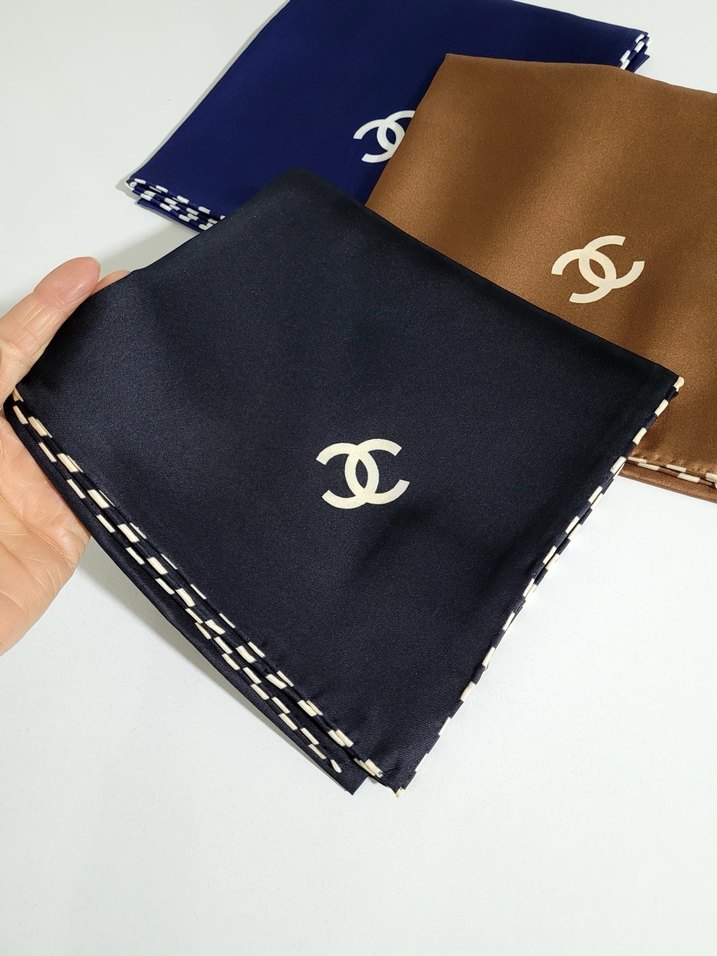 İthal Twill İpek Eşarp Siyah Lacivert Kahverengi - Görsel 3