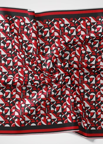 SilkHome Soft Pamuk Eşarp geometrik desen spor model - Görsel 5