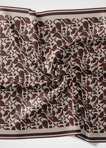 SilkHome Soft Pamuk Eşarp geometrik desen spor model - Görsel 9