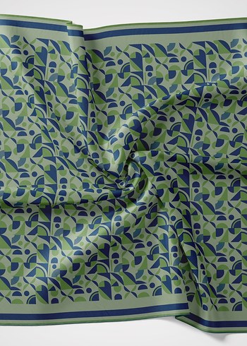 SilkHome Soft Pamuk Eşarp geometrik desen spor model - Görsel 7