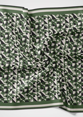 SilkHome Soft Pamuk Eşarp geometrik desen spor model - Görsel 12