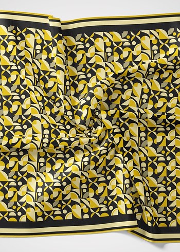 SilkHome Soft Pamuk Eşarp geometrik desen spor model - Görsel 13