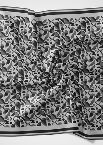 SilkHome Soft Pamuk Eşarp geometrik desen spor model - Görsel 10