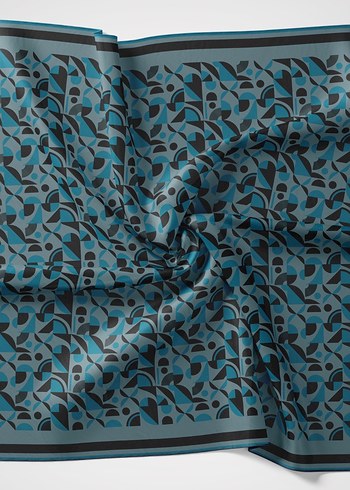 SilkHome Soft Pamuk Eşarp geometrik desen spor model - Görsel 2