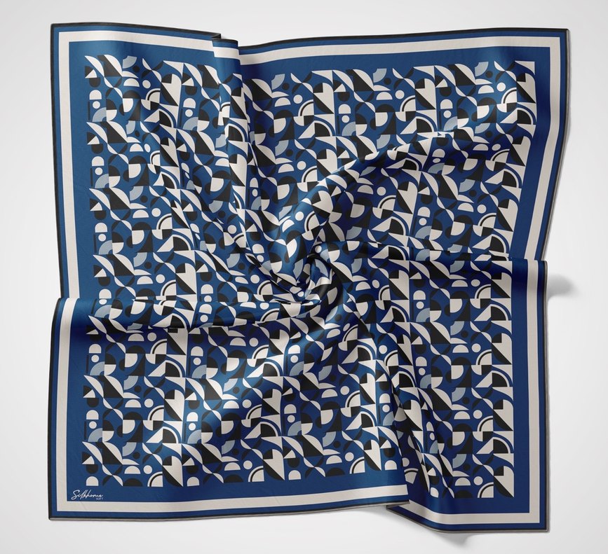 SilkHome Soft Pamuk Eşarp geometrik desen spor model - Görsel 3
