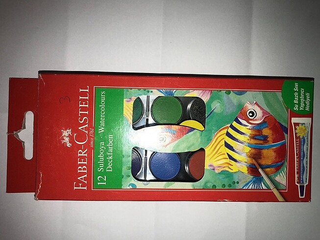 Faber Castell 12 li sulu boya çocuk kadın erkek hobi sanat okul