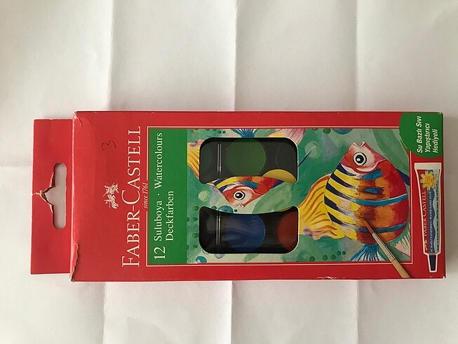 Faber Castell 12 li sulu boya çocuk kadın erkek hobi sanat okul 