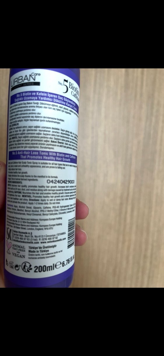 Urban No.5 Biotin & Kafein Saç Dökülme Karşıtı Sprey - Görsel 2