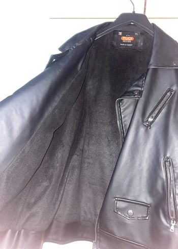 Siyah Deri Biker Ceket - Görsel 4