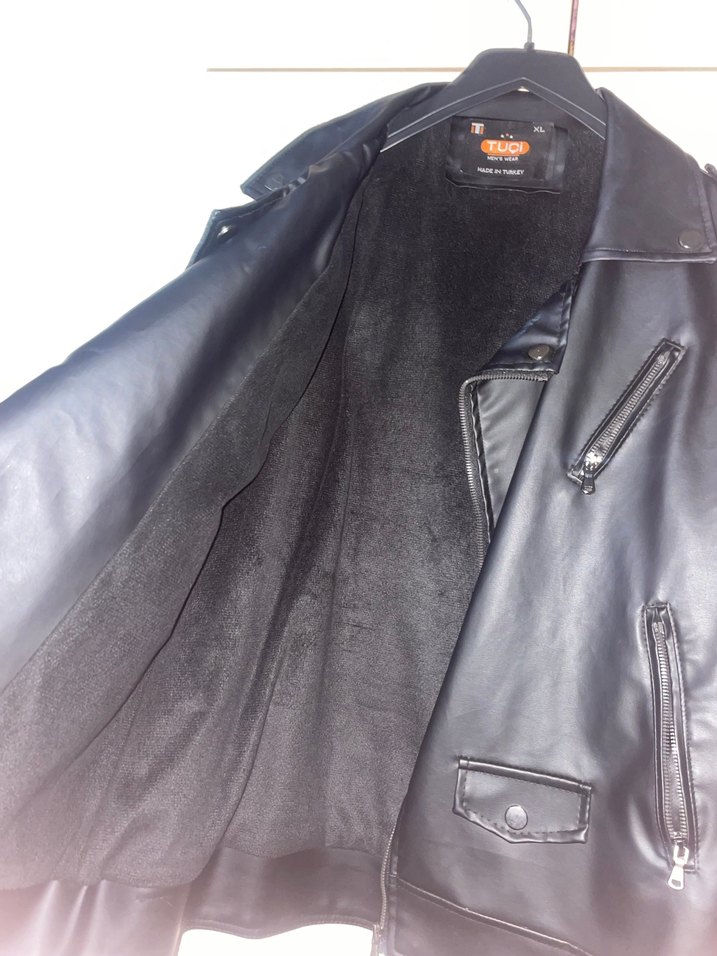 Siyah Deri Biker Ceket - Görsel 4