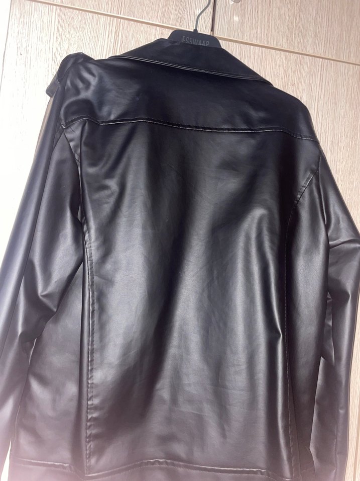 Siyah Deri Biker Ceket - Görsel 3