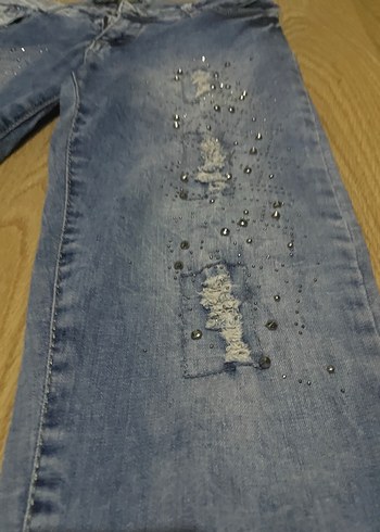 Denim&Co Yıpranmış Görünümlü Mavi Kadın Denim Jean