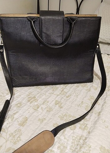  Beden siyah Renk Vintage evrak çantası 