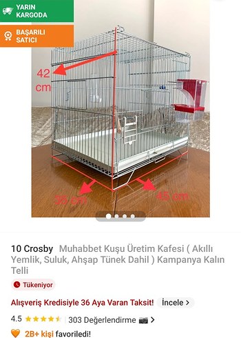 Beden Renk Gri Kuş Kafesi ve Aksesuarları
