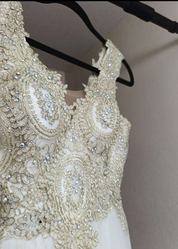 Dantel Detaylı Bohem Vintage Gelinlik - Görsel 3