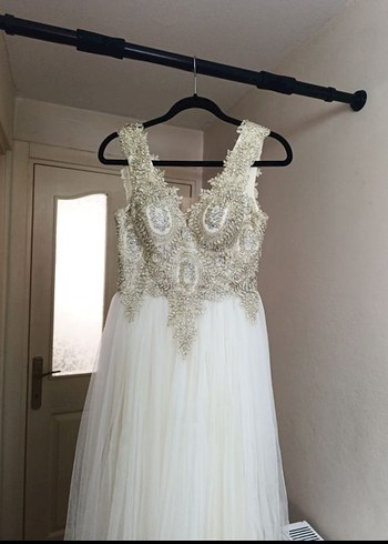 Dantel Detaylı Bohem Vintage Gelinlik - Görsel 2